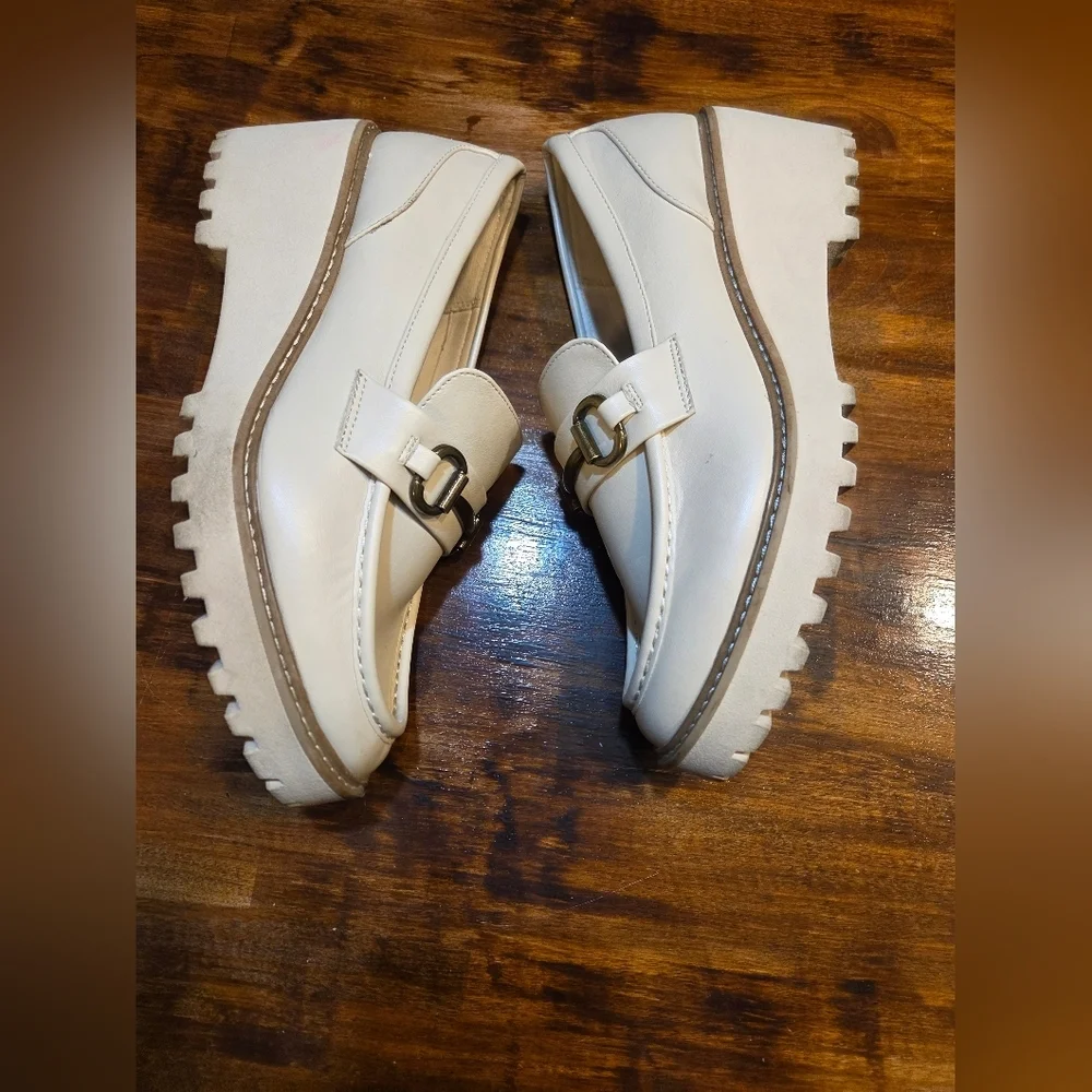 SM New York Women's Cream Platform Size 11 Loafers Steve Madden Preppy